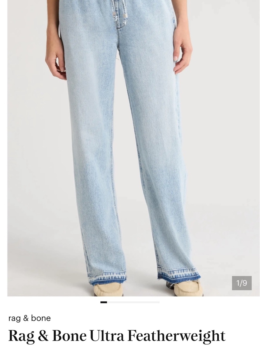 rag & bone Ultra Featherweight Light Blue Straight-Leg Jeans